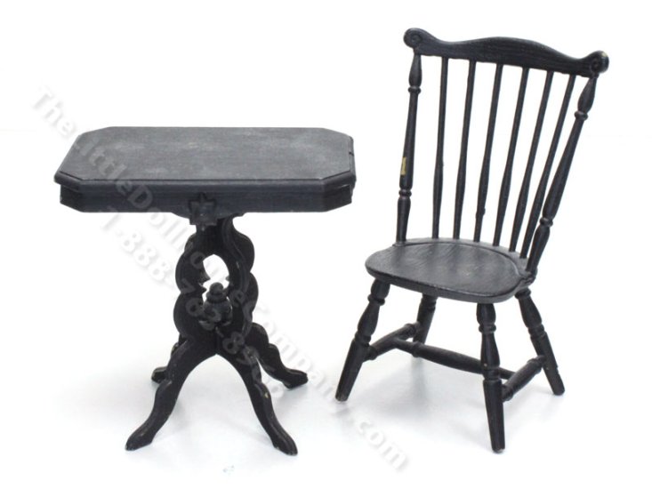 (image for) Miniature Black Table and Chair