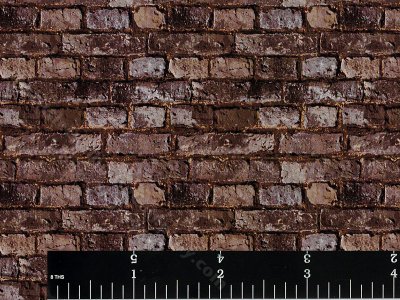 (image for) Grey Brick Miniature Wallpaper for Dollhouses