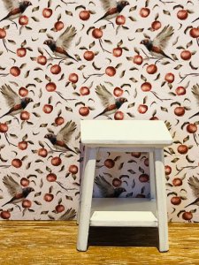 (image for) Dollhouse Scale Model Wallpaper - Birds and Apples - 3pc Set