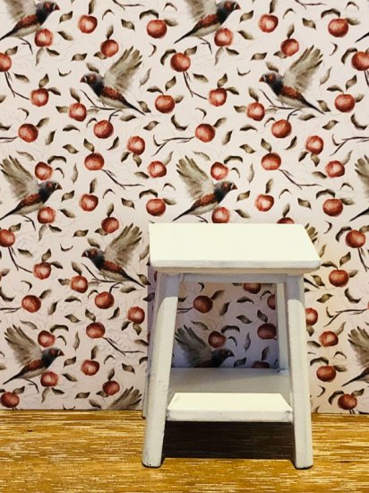 (image for) Dollhouse Scale Model Wallpaper - Birds and Apples - 3pc Set