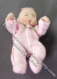 (image for) Miniature Laying Baby Doll by Patsy Thomas for Dollhouses