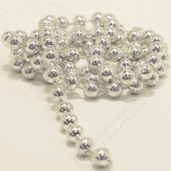 (image for) String of Miniature Round Silver Christmas Ornaments