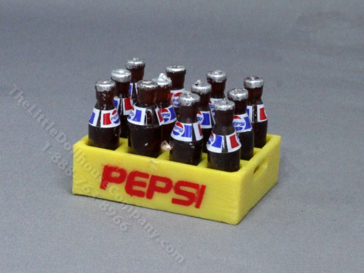 (image for) Miniature Flat of 12 Vintage Pepsi Bottles