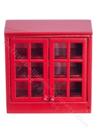 (image for) Dollhouse Miniature Red Upper Kitchen Cabinet