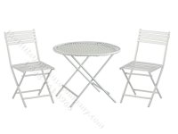 (image for) Miniature 3 Piece White Wire Patio Set for Dollhouses
