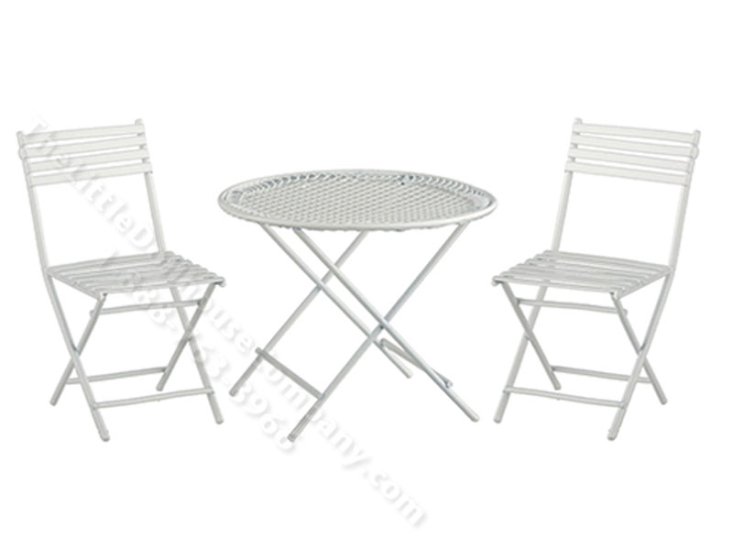 (image for) Miniature 3 Piece White Wire Patio Set for Dollhouses