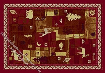 (image for) Dollhouse Scale Model Medium Sized "Outdoors" Themed Rug
