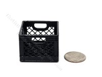 (image for) Miniature Black Milk Crate for Dollhouses