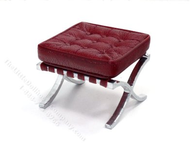 (image for) Miniature Tufted Leather Barcelona Ottoman by Judith Blondell