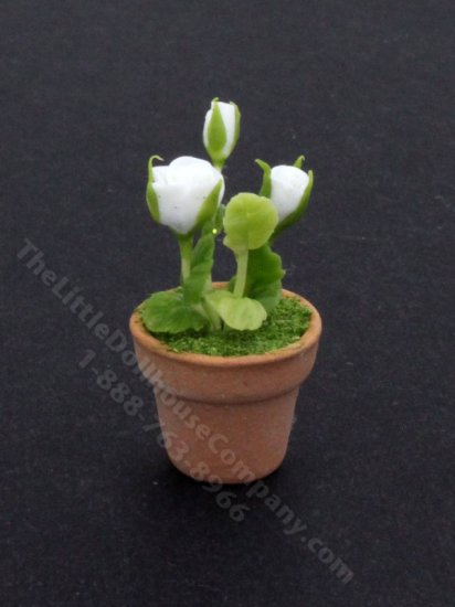 (image for) Miniature Pot of Roses for Dollhouses