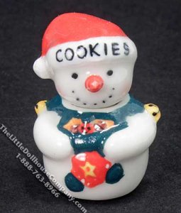 (image for) Miniature Snowman Cookie Jar for Dollhouses
