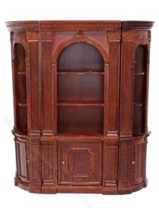 (image for) Miniature Walnut Bookcase Unit For Dollhouses