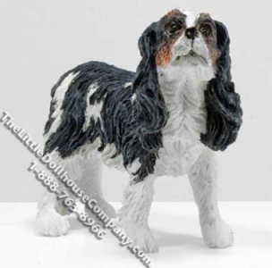 (image for) Dollhouse Scale Model Standing King Charles Dog