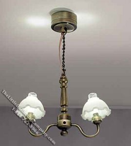 (image for) Battery Operated Burnished Two Arm Chandelier
