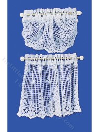 (image for) Miniature Crochet Curtain and Valance for Dollhouses