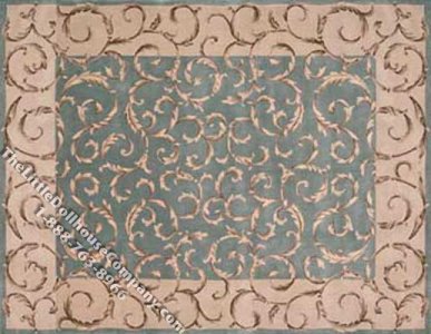 (image for) Dollhouse Scale Model Medium Sized French Style Rug