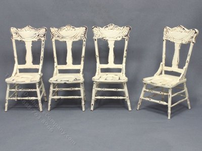(image for) Miniature Weathered Pressback Chairs for Dollhouses (4pcs)