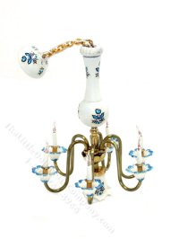 (image for) Vintag Dollhouse Scale White Floral Hanging Chandelier