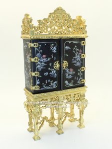 (image for) Miniature Grand Estate Cabinet in Gold and Black
