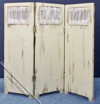 (image for) Miniature Cream Privacy Screen w/Flower Theme for Dollhouses