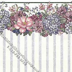 (image for) Purple Hydrangea Vine Pattern Miniature Wallpaper for Dollhouses