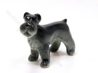 (image for) Miniature Porcelain Standing Black Scottie Dog Figurine for Dollhouses