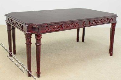 (image for) Miniature Mahogany Adam Dining Table for Dollhouses