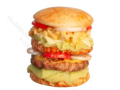 (image for) Miniature Double Cheeseburger for Dollhouses
