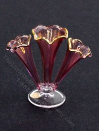 (image for) Miniature Glass Triple Vase for Dollhouses