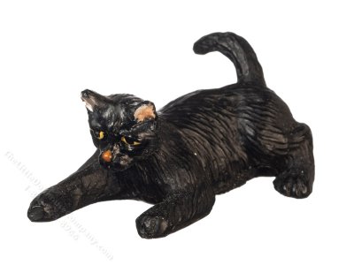 (image for) Miniature Playing Black Cat for Dollhouses