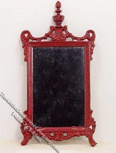 (image for) Miniature Mahogany Mirror for Dollhouses