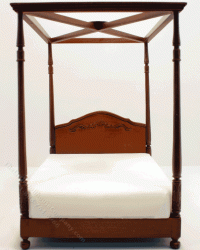 (image for) Miniature Walnut Double Sized Four-Poster Bed