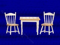 (image for) Miniature Kitchen Table and Chairs - White/Oak