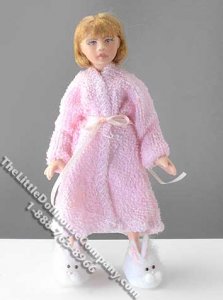 (image for) Short-Haired Girl in Pink Robe by Cindy's Dolls