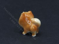 (image for) Miniature Porcelain Pomeranian Dog for Dollhouses - Brown