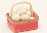 (image for) Miniature Rectangular Basket with White Eggs