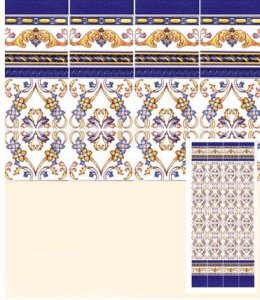 (image for) Dollhouse Scale Model Mediterranean Wall Tiles