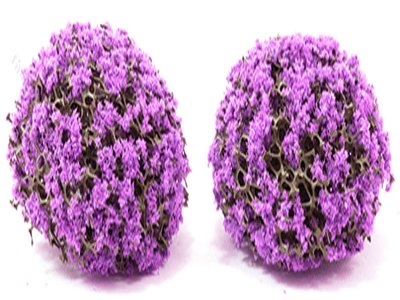 (image for) Miniature 1-1/2" Violet Mound Bush (2 pack) for Dollhouses