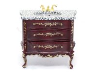 (image for) Miniature Small Sink in Mahogany Cabinet