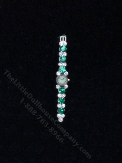(image for) Green Crystal and Diamond Ladies Watch by Sun Lemmens