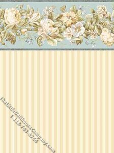 (image for) Spring Bouquet Stripe Pattern Miniature Wallpaper for Dollhouses