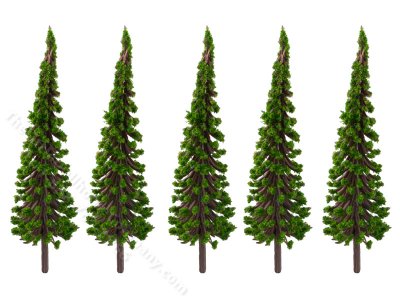 (image for) Set of 5 Miniature Spruce Trees for Dollhouses