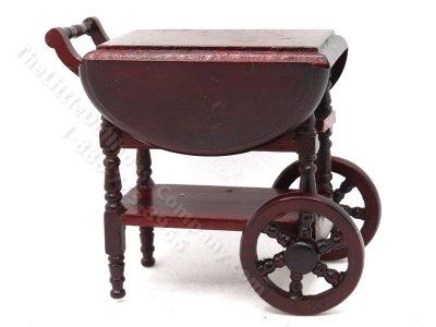 (image for) Miniature Mahogany Tea Cart for Dollhouses