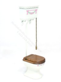 (image for) Miniature Toilet with Overhead Tank and Chain Pull
