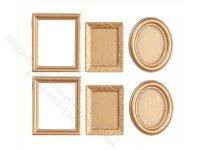 (image for) Miniature Assorted Gold Frames for Dollhouses (6/pk)