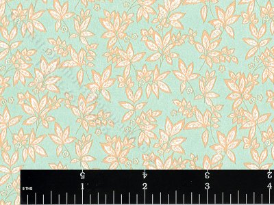 (image for) Orange/Teal Floral Miniature Wallpaper for Dollhouses