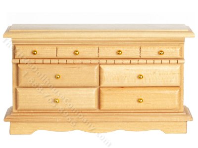 (image for) Miniature Oak Dresser for Dollhouses