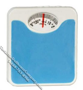 (image for) Miniature Metal White Bathroom Scales for Dollhouses