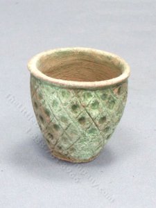 (image for) Miniature Diamond Print Clay Pot for Dollhouses