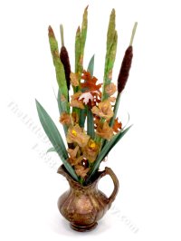(image for) Miniature Fall Flower Arrangment in Copper Pitcher - Barb Plevan